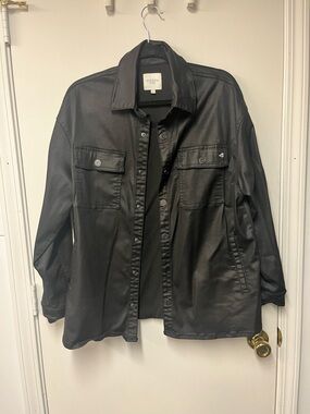 Black Button-Down Shirt Jacket